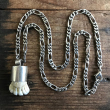 Load image into Gallery viewer, Silver Hunting Charivari Charm Marten Teeth and Silver Necklace 1930's - OOAK - Phoenix Menswear