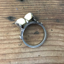 Load image into Gallery viewer, Silver Ring Deer Teeth Oak Leaves Antique 1900's - OOAK - Phoenix Menswear