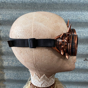 Steampunk Goggles - Copper Frames with Spikes - Phoenix Menswear