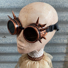 Load image into Gallery viewer, Steampunk Goggles - Copper Frames with Spikes - Phoenix Menswear