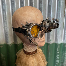 Load image into Gallery viewer, Steampunk Lightup Goggles - Blackened Silver with Yellow Lens and Magnifiers - Phoenix Menswear