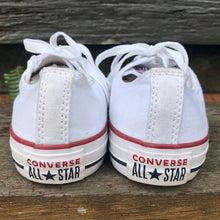 Load image into Gallery viewer, White Converse All Stars - Mens Sz 7 - Women's 9 - OOAK - Phoenix Menswear
