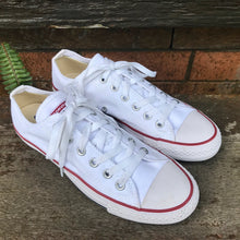 Load image into Gallery viewer, White Converse All Stars - Mens Sz 7 - Women's 9 - OOAK - Phoenix Menswear