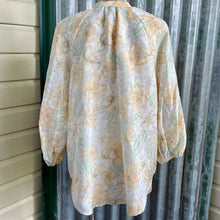 Load image into Gallery viewer, Witchery Yellow Green Cream Floral Blouse Viscose Tencel Linen L/S Sz 10 - OOAK - Phoenix Menswear