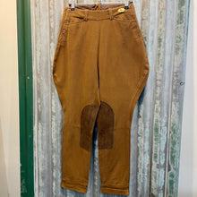 Load image into Gallery viewer, 1950's Vintage Wool Jodhpurs Tan Colour Suede Knee Patches Sz 27 - OOAK - Phoenix Menswear