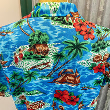 Load image into Gallery viewer, 1970's Handmade Vintage Blue Lightweight Hawaiian Shirt Floral Print S/S Sz 2XL - OOAK - Phoenix Menswear