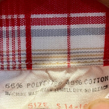 Load image into Gallery viewer, 1970's Men's Vintage White Red Plaid Check S/S Cotton Blend Shirt Sz S - OOAK - Phoenix Menswear