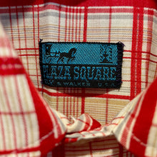 Load image into Gallery viewer, 1970's Men's Vintage White Red Plaid Check S/S Cotton Blend Shirt Sz S - OOAK - Phoenix Menswear