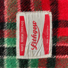 Load image into Gallery viewer, 1970's Vintage Australian 'Lithgow' Wool Blanket Throw Knee Warmer Green Red Check Fringed - OOAK - Phoenix Menswear