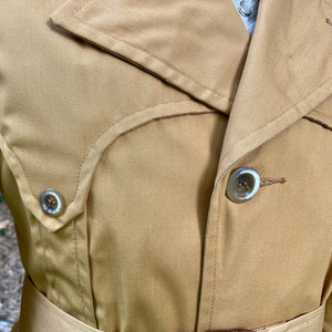 1970's Vintage Belted Safari Jacket Camel Colour Retro Pockets Sz S/M - OOAK - Phoenix Menswear