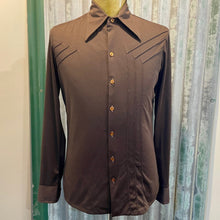 Load image into Gallery viewer, 1970's Vintage L/S Dark Brown Shirt Sz S - OOAK - Phoenix Menswear