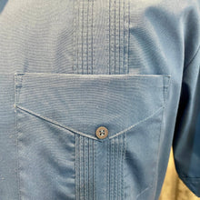 Load image into Gallery viewer, 1970's Vintage Men's Guayabera "Wedding Shirt" Blue S/S Shirt Sz L - OOAK - Phoenix Menswear