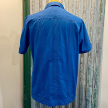 Load image into Gallery viewer, 1970's Vintage Men's Guayabera "Wedding Shirt" Blue S/S Shirt Sz L - OOAK - Phoenix Menswear