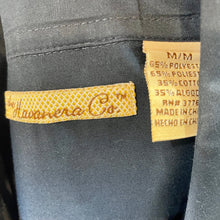 Load image into Gallery viewer, 1970's Vintage Men's Guayabera "Wedding Shirt" Charcoal Black S/S Shirt Sz L - OOAK - Phoenix Menswear