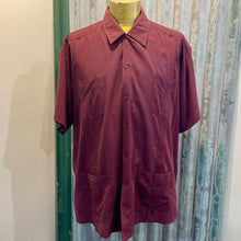 Load image into Gallery viewer, 1970's Vintage Men's Guayabera "Wedding Shirt" Rich Burgundy S/S Shirt Sz 5XL - OOAK - Phoenix Menswear