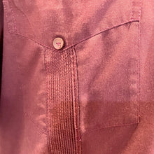 Load image into Gallery viewer, 1970's Vintage Men's Guayabera "Wedding Shirt" Rich Burgundy S/S Shirt Sz 5XL - OOAK - Phoenix Menswear