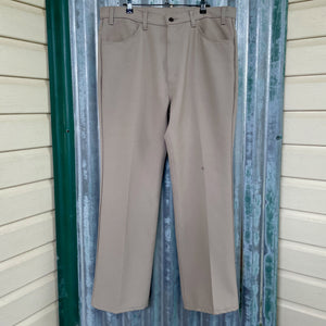 1970's Vintage Men's Levis Trousers Beige Polyester Sz 38 - OOAK - Phoenix Menswear