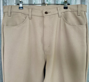 1970's Vintage Men's Levis Trousers Beige Polyester Sz 38 - OOAK - Phoenix Menswear