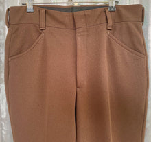 Load image into Gallery viewer, 1970&#39;s Vintage Men&#39;s Trousers Brown Polyester Retro Made in USA Sz 34 - OOAK - Phoenix Menswear