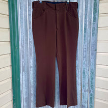 Load image into Gallery viewer, 1970&#39;s Vintage Men&#39;s Trousers Brown Polyester Retro Made in USA Sz 34 - OOAK - Phoenix Menswear