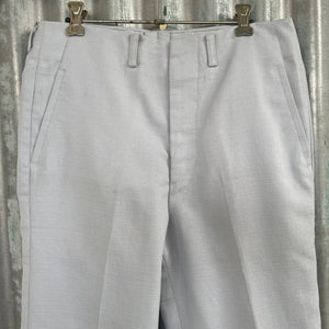 1970's Vintage Men's Trousers Pale Grey Polyester Sz 31 - OOAK - Phoenix Menswear