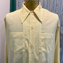 Load image into Gallery viewer, 1970's Vintage Men's Yellow White Pin Stripes L/S Shirt Sz M - OOAK - Phoenix Menswear