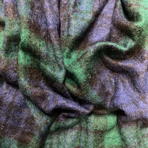 1970's Vintage Mohair Blanket 'St Albans' Made in Australia Throw Knee Warmer Green Blue Black Fringed - OOAK - Phoenix Menswear