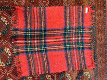 Load image into Gallery viewer, 1970&#39;s Vintage Mohair Blanket &#39;St Albans&#39; Made in Australia Throw Knee Warmer Red Royal Stewart Tartan fringed - OOAK - Phoenix Menswear