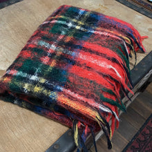 Load image into Gallery viewer, 1970&#39;s Vintage Mohair Blanket &#39;St Albans&#39; Made in Australia Throw Knee Warmer Red Royal Stewart Tartan fringed - OOAK - Phoenix Menswear