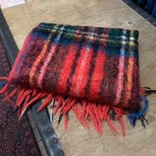 Load image into Gallery viewer, 1970&#39;s Vintage Mohair Blanket &#39;St Albans&#39; Made in Australia Throw Knee Warmer Red Royal Stewart Tartan fringed - OOAK - Phoenix Menswear