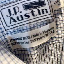 Load image into Gallery viewer, 1970's Vintage Navy Blue and White Tattersall Check S/S Sz XL - OOAK - Phoenix Menswear