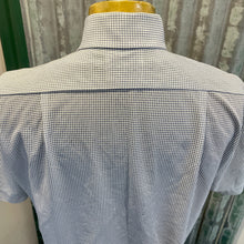 Load image into Gallery viewer, 1970's Vintage Navy Blue and White Tattersall Check S/S Sz XL - OOAK - Phoenix Menswear
