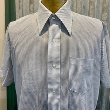 Load image into Gallery viewer, 1970's Vintage Navy Blue and White Tattersall Check S/S Sz XL - OOAK - Phoenix Menswear