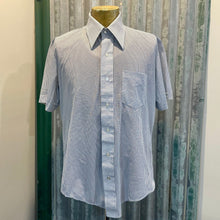 Load image into Gallery viewer, 1970's Vintage Navy Blue and White Tattersall Check S/S Sz XL - OOAK - Phoenix Menswear