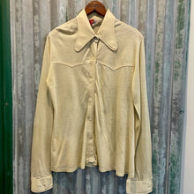 Load image into Gallery viewer, 1970's Vintage Off White Champagne L/S Cotton Knit Shirt Sz S - OOAK - Phoenix Menswear