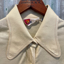 Load image into Gallery viewer, 1970's Vintage Off White Champagne L/S Cotton Knit Shirt Sz S - OOAK - Phoenix Menswear