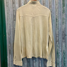 Load image into Gallery viewer, 1970's Vintage Off White Champagne L/S Cotton Knit Shirt Sz S - OOAK - Phoenix Menswear