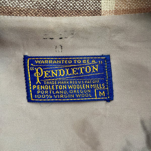 1970's Vintage Pendleton Wool Blazer Check Brown Beige 3 Button Made in USA Sz M - OOAK - Phoenix Menswear