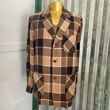 Load image into Gallery viewer, 1970&#39;s Vintage Pendleton Wool Blazer Check Brown Beige 3 Button Made in USA Sz M - OOAK - Phoenix Menswear
