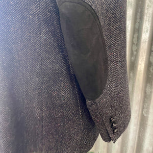 1970's Vintage Pendleton Wool Blazer Herringbone Grey Elbow Patches 2 Button Made in the USA Sz 44 - OOAK - Phoenix Menswear