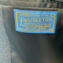 Load image into Gallery viewer, 1970&#39;s Vintage Pendleton Wool Blazer Herringbone Grey Elbow Patches 2 Button Made in the USA Sz 44 - OOAK - Phoenix Menswear