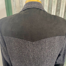Load image into Gallery viewer, 1970&#39;s Vintage Pendleton Wool Blazer Herringbone Grey Elbow Patches 2 Button Made in the USA Sz 44 - OOAK - Phoenix Menswear