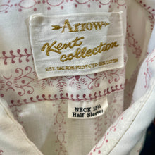 Load image into Gallery viewer, 1970's Vintage White Lightweight w/ Light Purple "Tapestry" Designs Shirt Pinstripe S/S Sz Large - OOAK - Phoenix Menswear