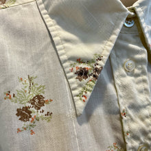 Load image into Gallery viewer, 1970's Vintage Women's Handmade Cream Floral Cotton L/S Shirt Sz L - OOAK - Phoenix Menswear