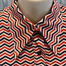 Load image into Gallery viewer, 1970s Vintage Women's Red Blue Cream Chevron L/S Shirt Sz S - OOAK - Phoenix Menswear