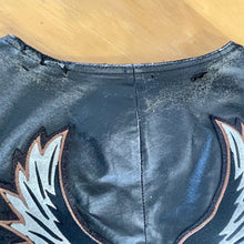 Load image into Gallery viewer, 1980&#39;s Heavy Vintage Black Leather Biker Vest Embroidered USA Flag Eagle Sz XL - OOAK - Phoenix Menswear