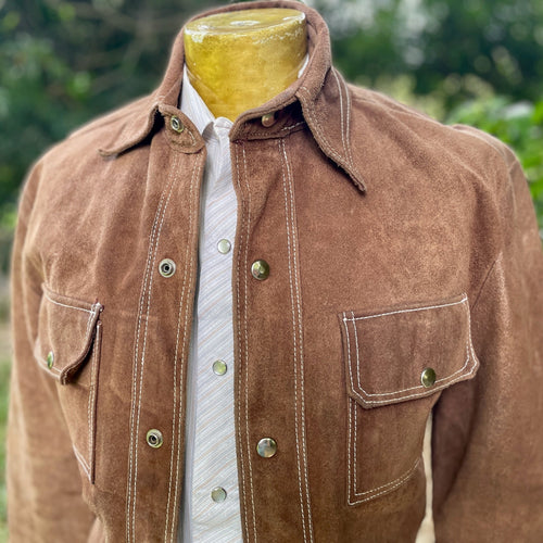 1980's Vintage Brown Suede Jacket Made in Mexico Sz XS - OOAK - Phoenix Menswear