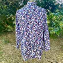 Load image into Gallery viewer, 1980&#39;s Vintage Deadstock Geometric Blue Funky L/S Shirt Sz XL - OOAK - Phoenix Menswear