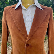 Load image into Gallery viewer, 1980&#39;s Vintage Men&#39;s Corduroy Blazer Rust Brown Tan Sz XS - OOAK - Phoenix Menswear