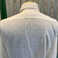 Load image into Gallery viewer, 1980's Vintage Men's White Light Blue Vertical Stripes Grey Squares L/S Shirt Sz L - OOAK - Phoenix Menswear